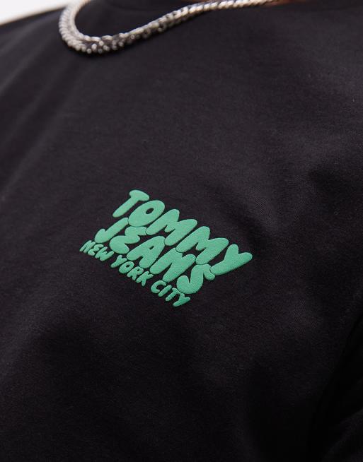 Tommy Jeans - T-shirt avec inscription logo style bulles - Noir/vert, 3 de 4