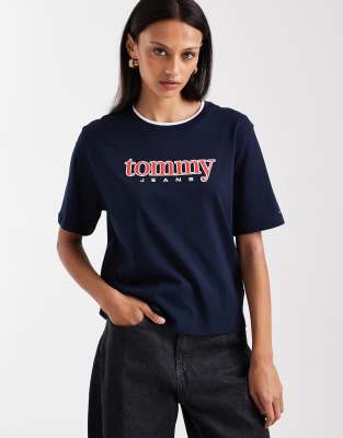 T-shirt avec logo style rétro - Marine-Bleu marine M