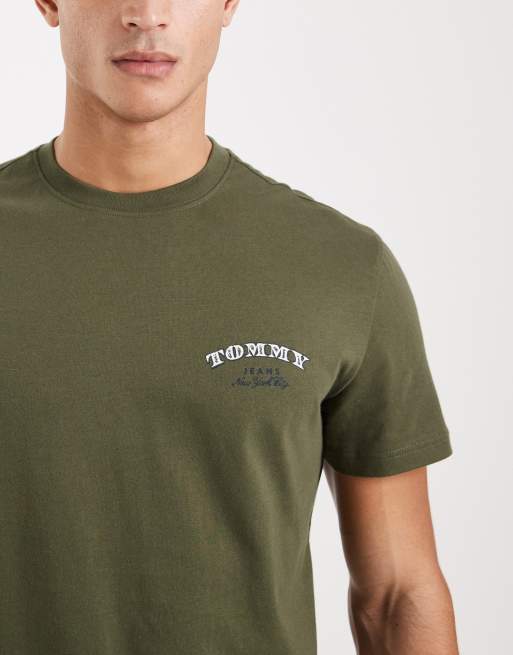 Tommy Jeans - T-shirt avec logo superposé effet dollar - Vert foncé, 5 de 5