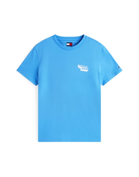 Tommy Jeans - T-shirt azzurra con logo - view 1