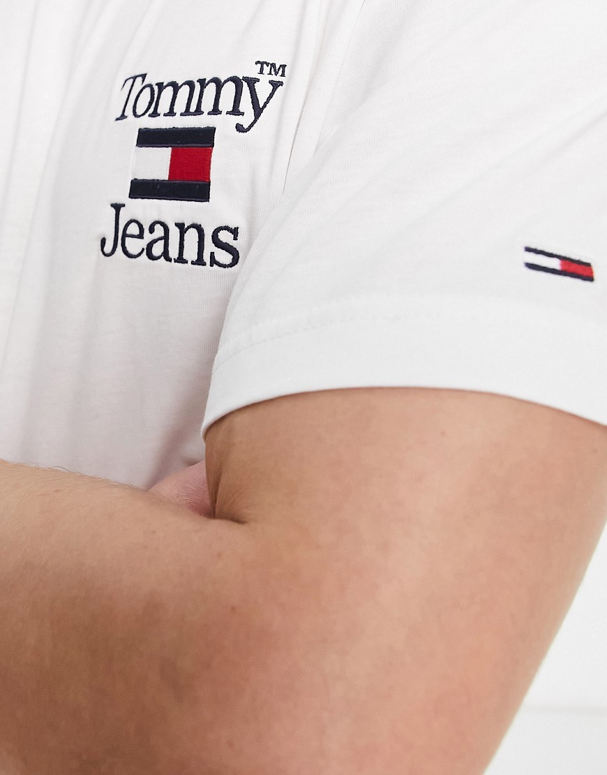 T-shirt bianca comoda con logo a bandierina sul petto-Bianco - Tommy Jeans T-shirt donna  - immagine1