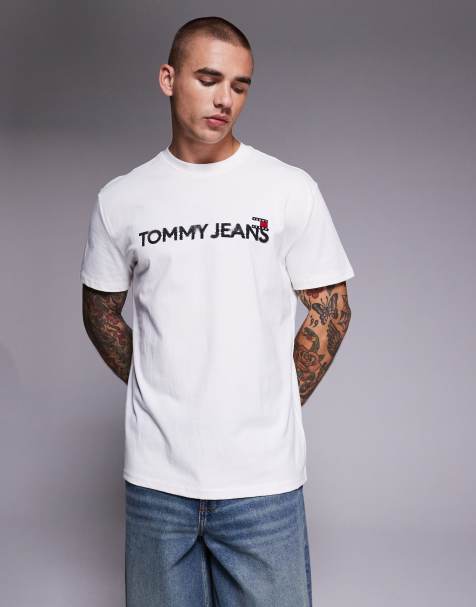 Tommy Jeans - T-shirt bianca con logo sfocato - view 1