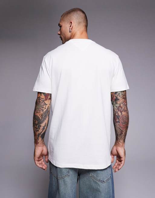 Tommy Jeans - T-shirt bianca con logo sfocato, 4 di 5