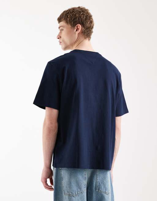Tommy Jeans - T-shirt blu navy block anni '90, 3 di 5