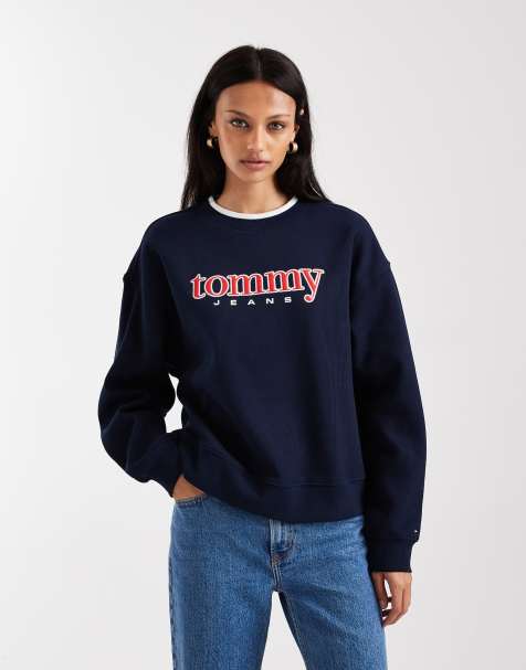 Tommy Jeans - T-shirt blu navy con applicazione di logo rétro - view 1