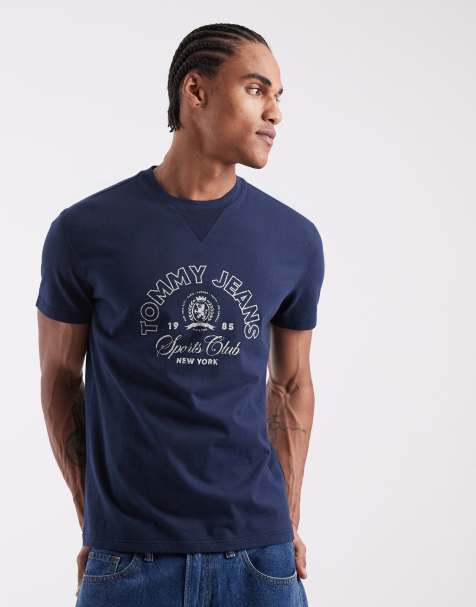 Tommy Jeans - T-shirt blu navy con stemma del club - view 1