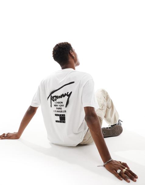 Tommy Jeans - T-shirt classica bianca con firma stile spray - view 1