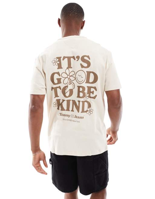 Tommy Jeans - T-shirt classique à imprimé fantaisie - Beige, 3 de 4