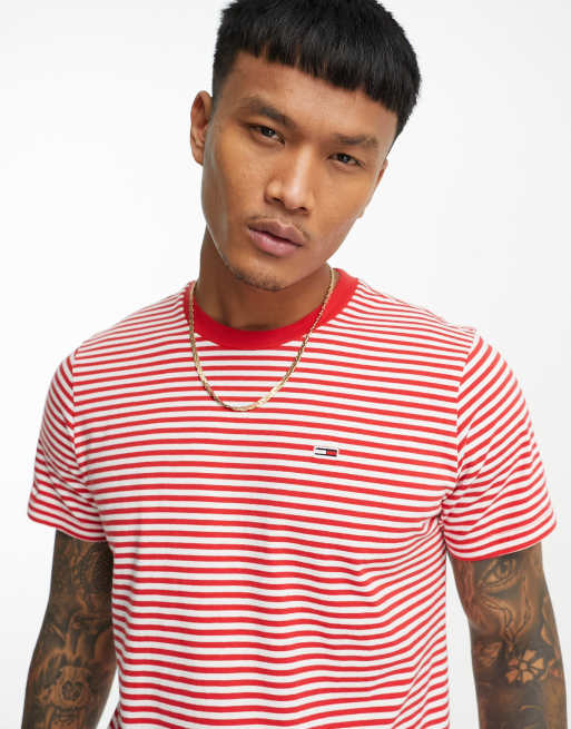 Tommy Jeans - T-shirt classique à rayures - Rouge
