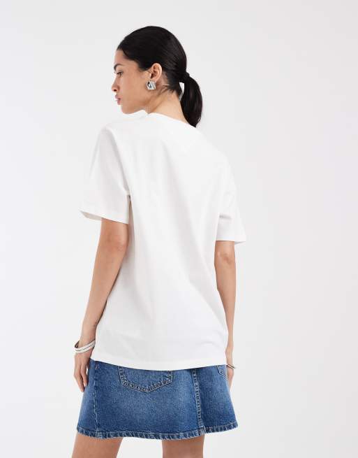 Tommy Jeans - T-shirt comoda bianca con logo novelty, 4 di 4