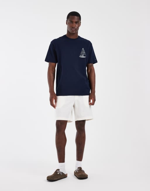 Tommy Jeans - T-shirt comoda blu navy con stampa di barca a vela sul retro, 2 di 5