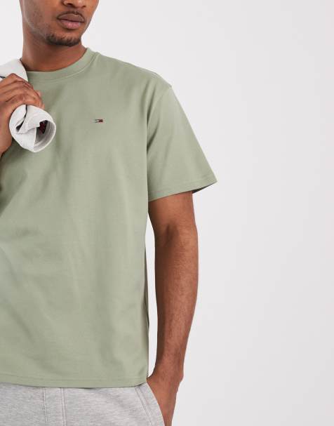 Tommy Jeans - T-shirt comoda kaki con logo a bandiera - view 1