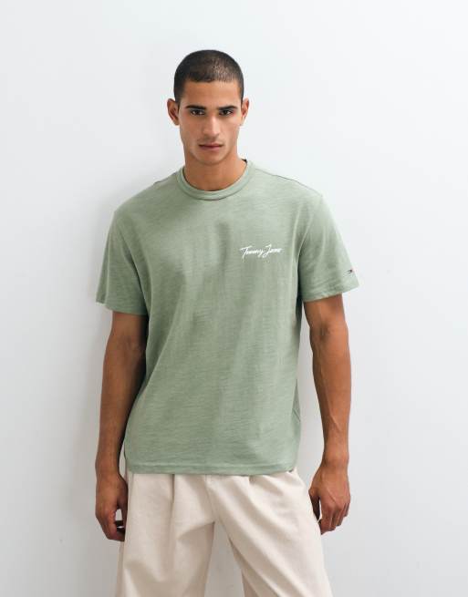 Tommy Jeans - T-shirt comoda kaki con stampa sul retro, 2 di 5