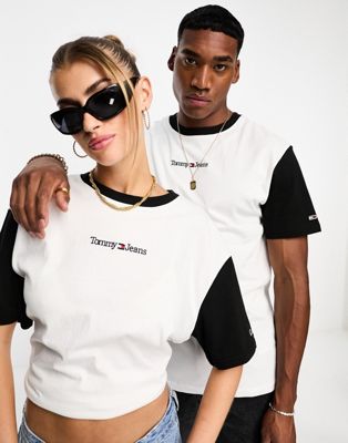 Tommy Jeans classic logo contrast t-shirt in white - ASOS Price Checker