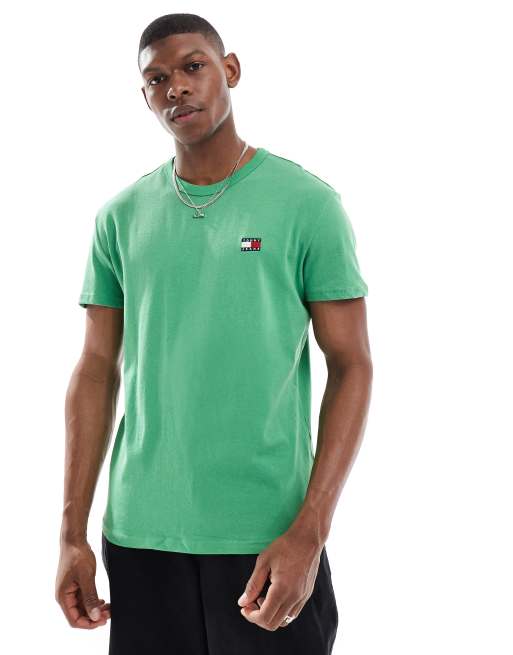 Tommy Jeans - T-shirt coupe classique à écusson logo - Vert vif