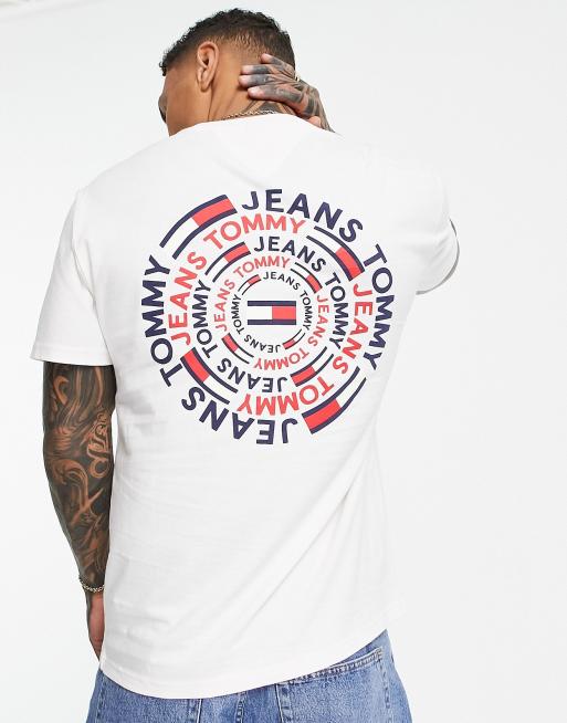 Tommy Jeans - T-shirt coupe classique à imprimé circulaire au dos - Crème - CREAM, 3 de 4