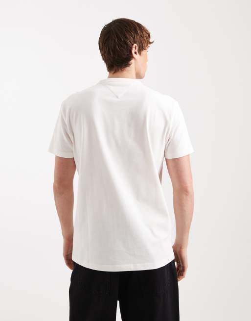Tommy Jeans - T-shirt coupe classique à logo appliqué - Blanc, 4 de 5