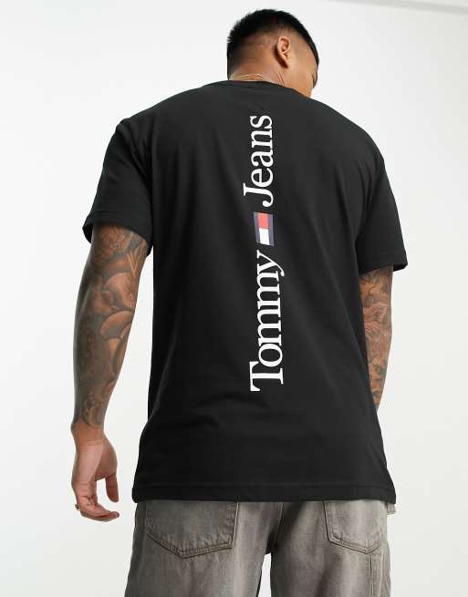 Tommy Jeans - T-shirt coupe classique avec logo linéaire au dos - Noir