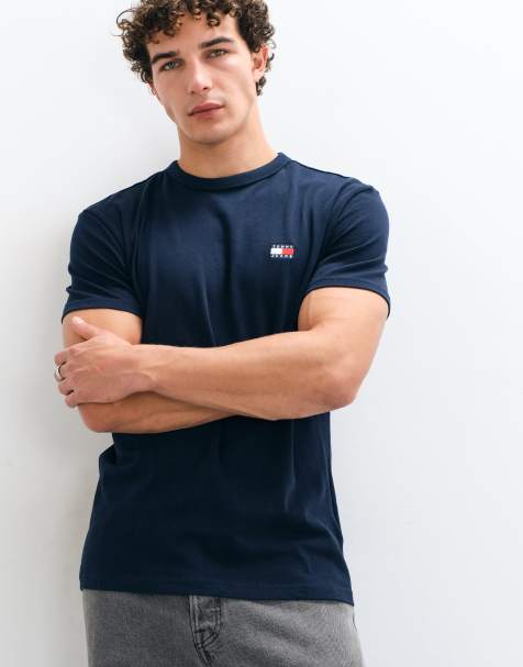 Tommy Jeans t-shirt coupe regular à logo badge bleu marine - view 1