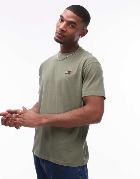 Tommy Jeans - T-shirt décontracté à écusson - Kaki délavé - view 1