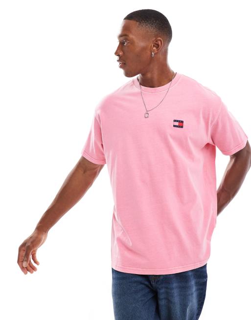Tommy Jeans - T-shirt décontracté à écusson - Rose vif