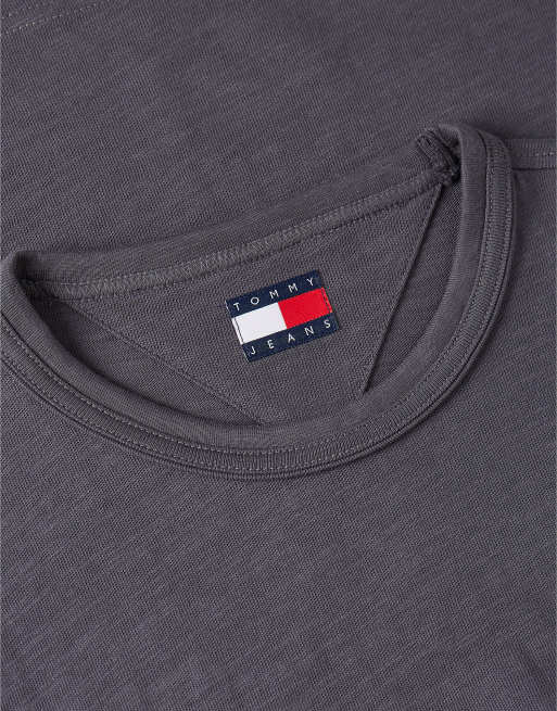 Tommy Jeans t-shirt décontracté texturé avec motif au dos en gris foncé, 6 de 6