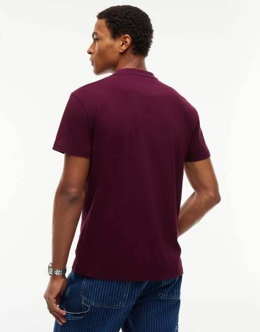 Tommy Jeans t-shirt en jersey à logo linéaire en calypso berry, 4 de 5