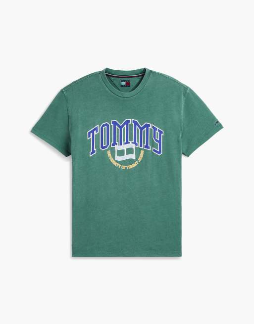 Tommy Jeans t-shirt en jersey à logo varsity vert velours, 5 de 5