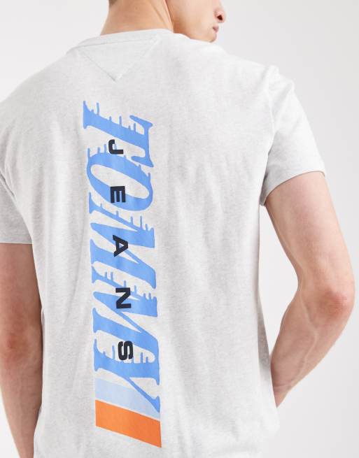 Tommy Jeans - T-shirt grigio chiaro con grafica sul retro, 5 di 5