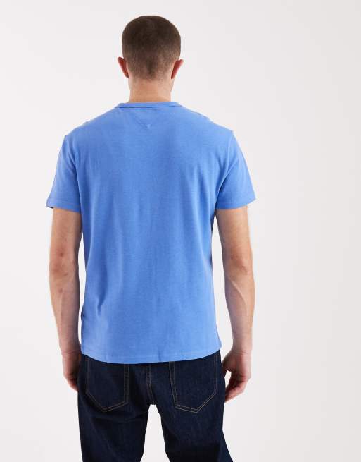 Tommy Jeans – T-Shirt in Blau mit farblich abgestimmtem Logo-Aufnäher, 3 von 5