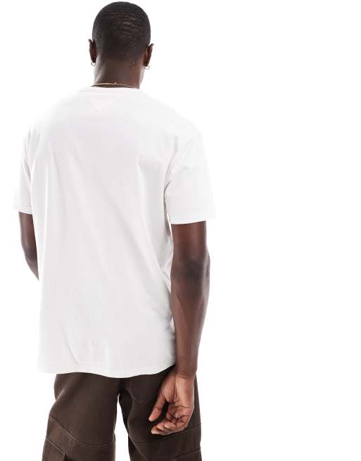 Tommy Jeans – T-Shirt in gebrochenem Weiß mit goldfarbenem Wappenlogo, 3 von 4