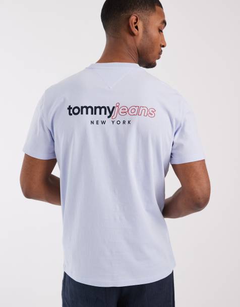 Tommy Jeans – T-Shirt in Hellblau mit DNA-Logo - view 1
