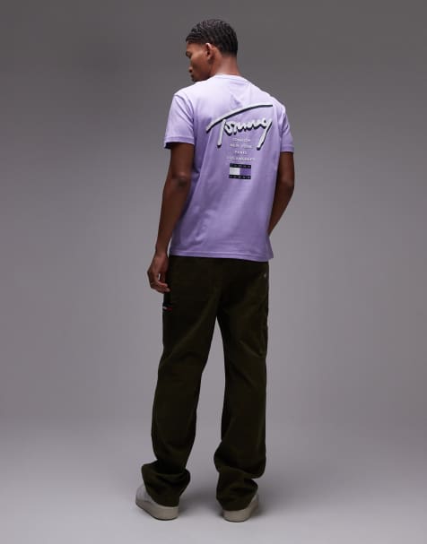 Tommy Jeans – T-Shirt in Lila mit Signatur-Logoprint auf der Rückseite - view 1