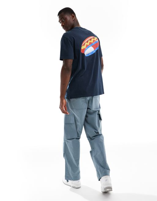 Tommy Jeans – T-Shirt in Marineblau mit Hot-Dog-Grafikprint auf dem Rücken