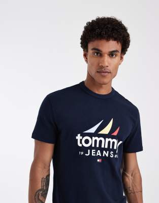 T-Shirt in Marineblau mit Segel-Logo-Navy Navy 54