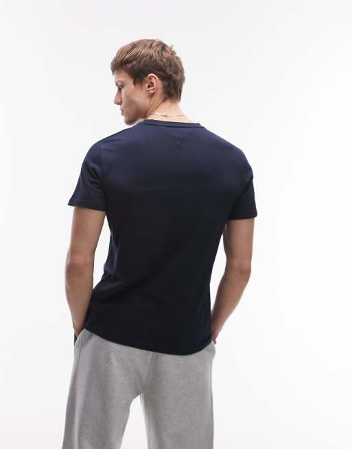 Tommy Jeans – T-Shirt in Marineblau und Gelb mit Bubble-Logo, 2 von 4