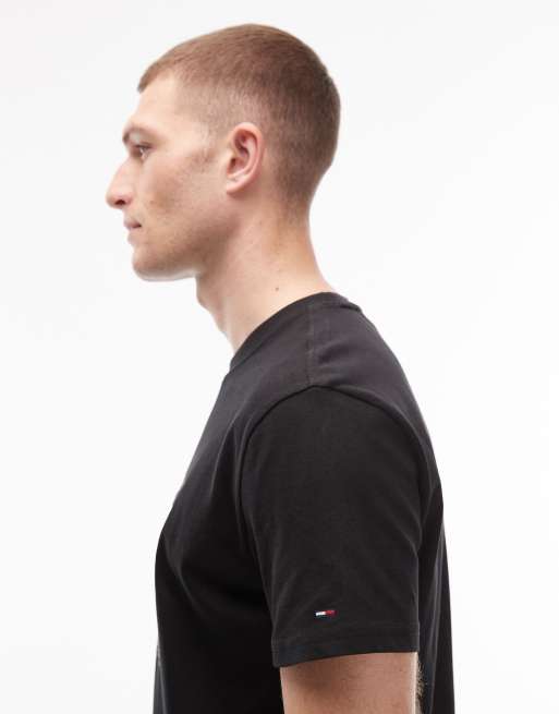 Tommy Jeans – T-Shirt in Schwarz mit Foto-Flag, 4 von 5