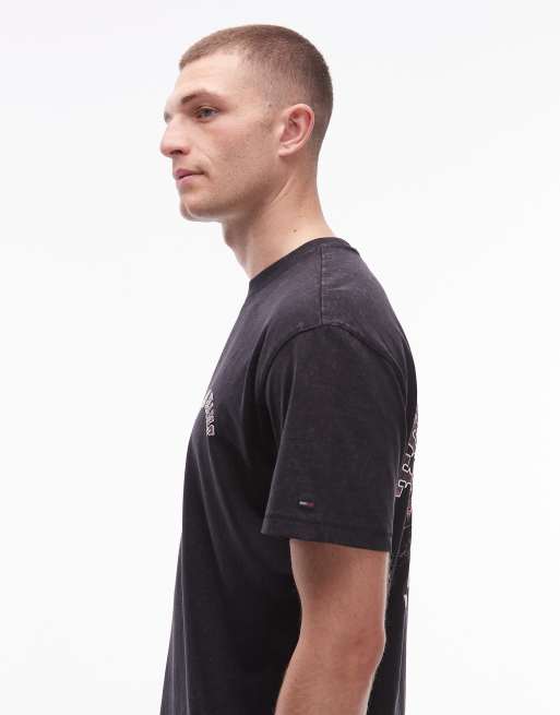 Tommy Jeans – T-Shirt in Schwarz mit Outdoor-Print, 4 von 5
