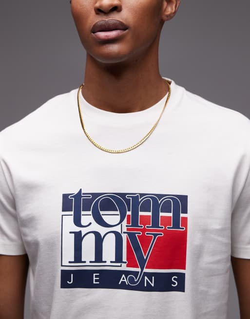 Tommy Jeans – T-Shirt in Weiß mit 90er-Flag-Logo, 5 von 5