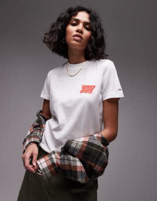 Tommy Jeans - T-Shirt in Weiß mit Bubble-Logo