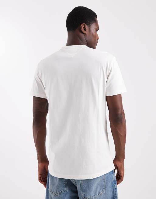 Tommy Jeans – T-Shirt in Weiß mit mittigem Berggipfel-Motiv und Logo , 3 von 5
