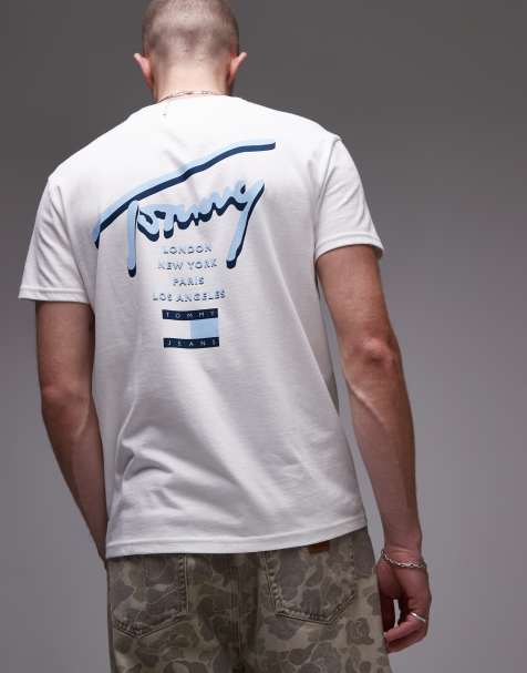 Tommy Jeans – T-Shirt in Weiß mit Signatur-Print auf dem Rücken - view 1