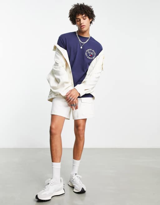 Tommy Jeans - T-shirt intemporel en coton avec logo circulaire - Bleu marine , 4 de 4