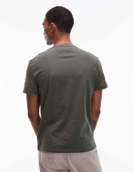 Tommy Jeans - T-shirt kaki con logo sfumato grande , 3 di 5