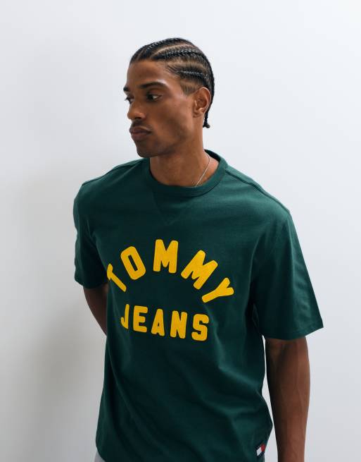 Tommy Jeans t-shirt logo New Classics en vert foncé, 3 de 5