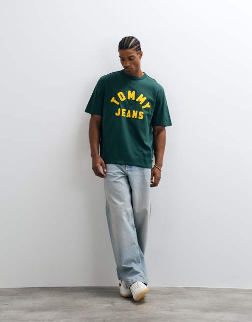 Tommy Jeans t-shirt logo New Classics en vert foncé, 5 de 5