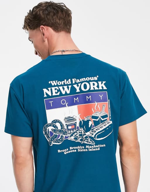 Tommy Jeans - T-shirt met finest food-print in blauw
