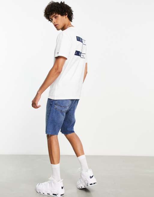 Tommy Jeans - T-shirt met gedraaide vlag in wit