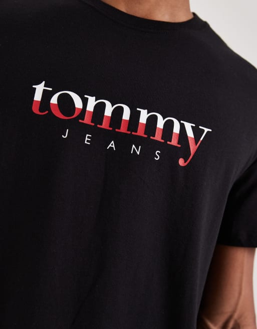 Tommy Jeans - T-shirt met groot logo met kleurverloop in zwart, 5 van 5