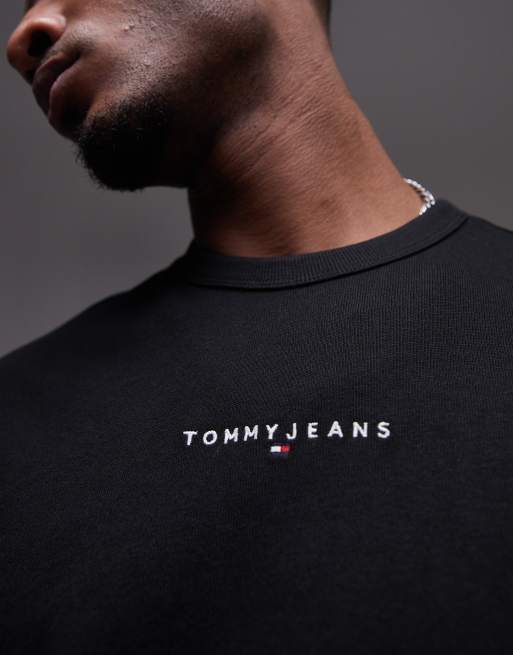 Tommy Jeans - T-shirt met klein lineair logo in zwart, 2 van 4